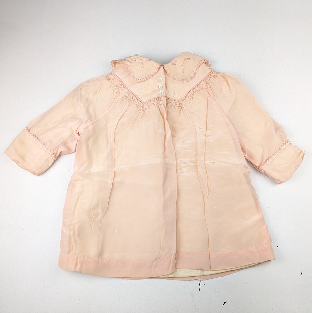 Vintage Babette Capitol Silk Coat Peachy Pink Baby 6-12 Months